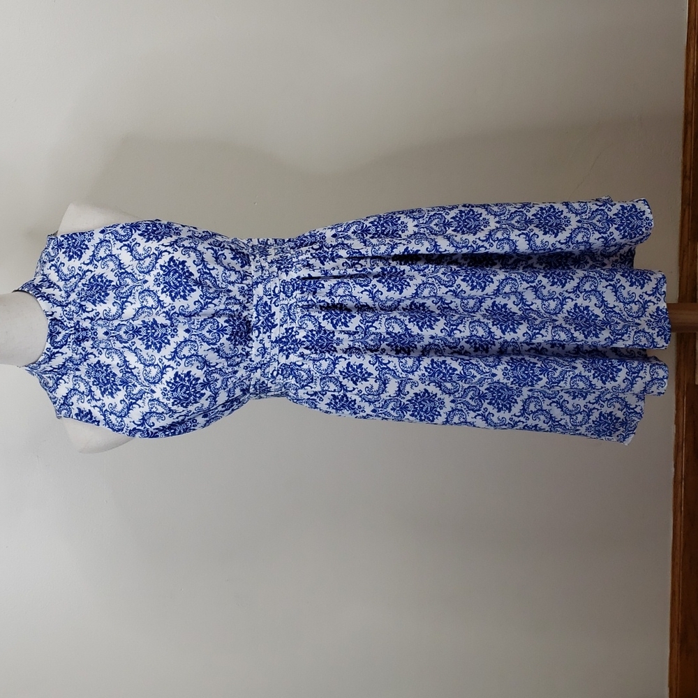 Azalea Paisley Blue & White Dress Size S